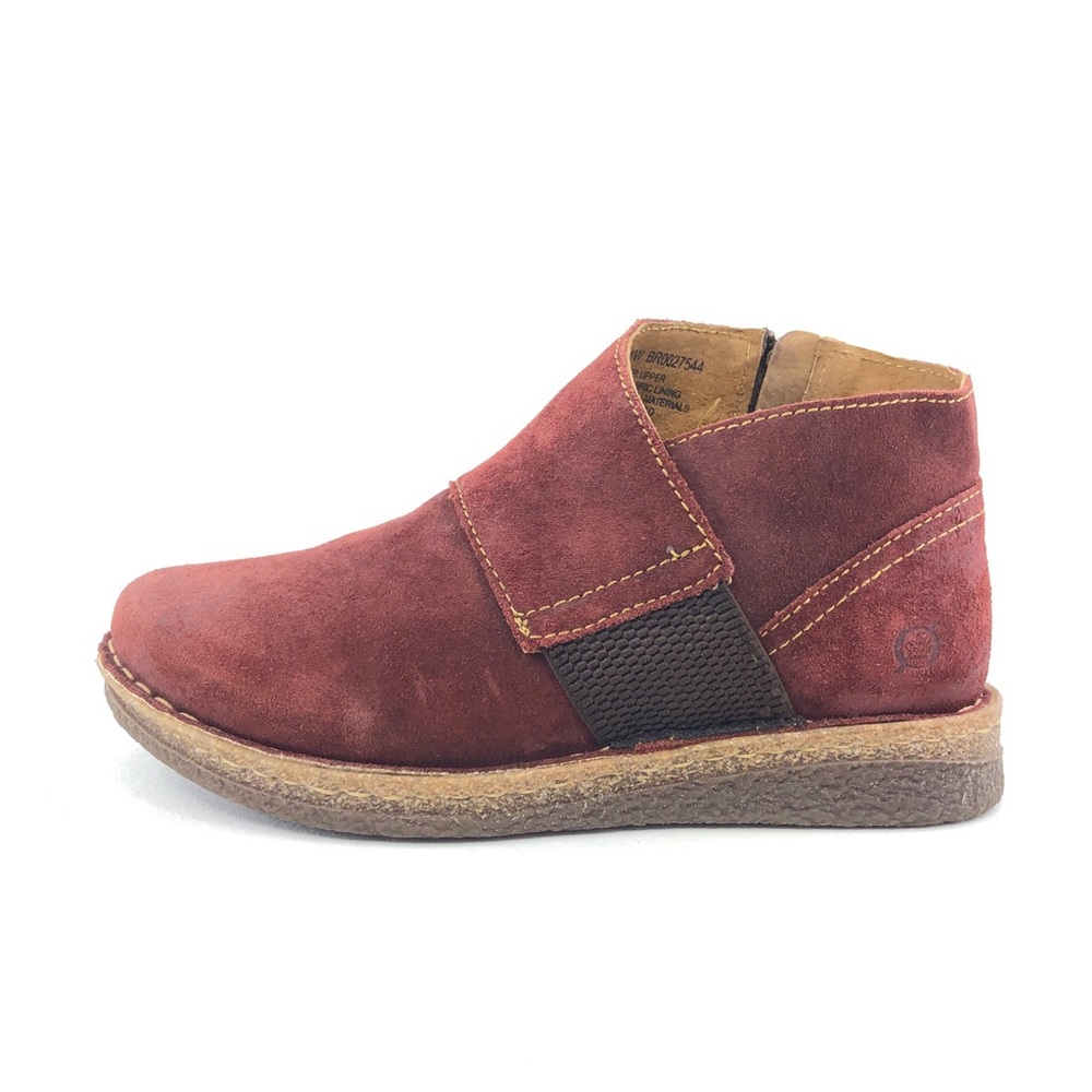 Born Tora Dark Red Suede Ankle Boots 8.5
